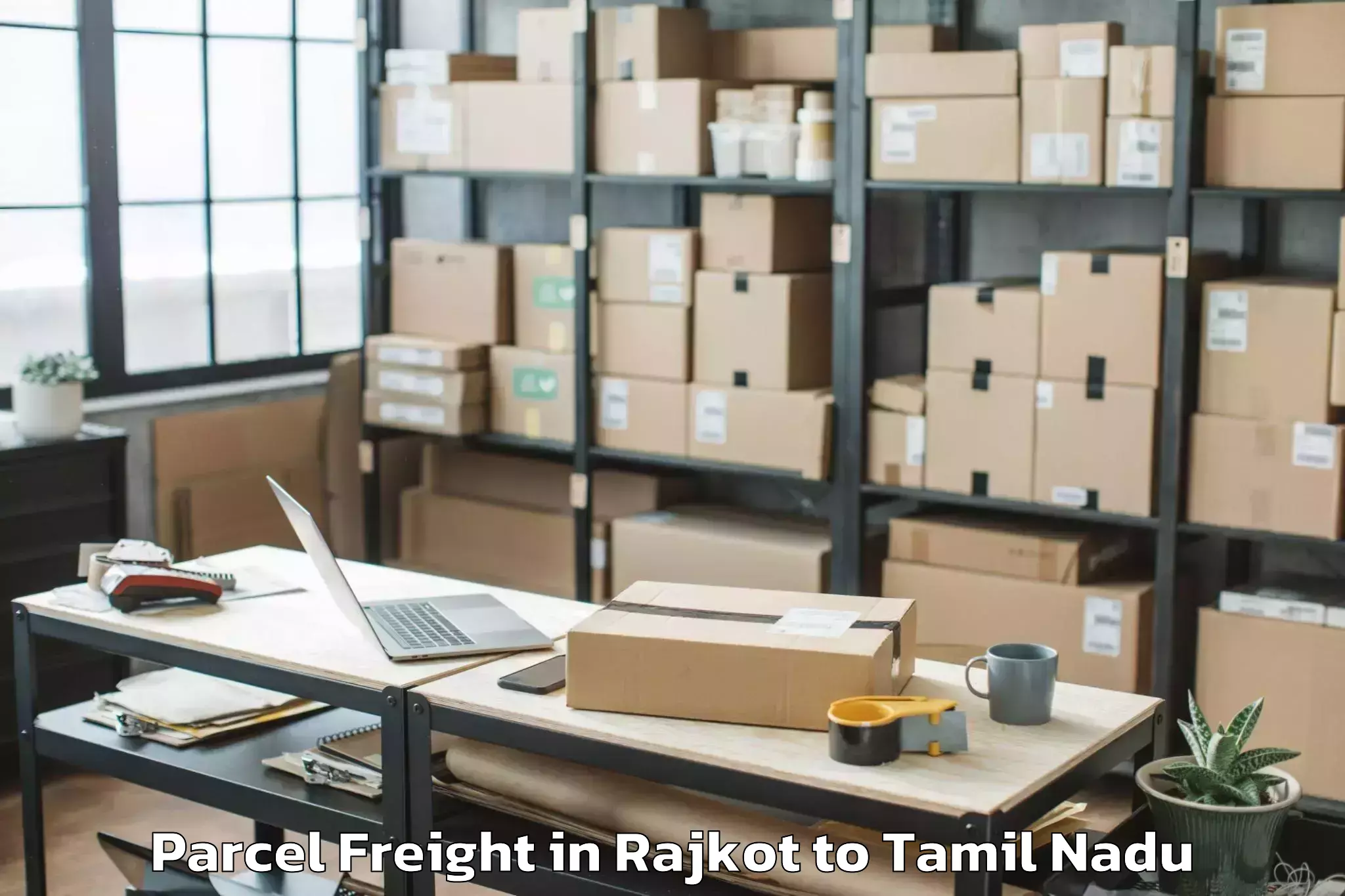 Easy Rajkot to Thiruverumbur Parcel Freight Booking